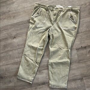 Torrid Olive Chinos Relaxed Fit w/ rhinestone detailing on pockets and hem
